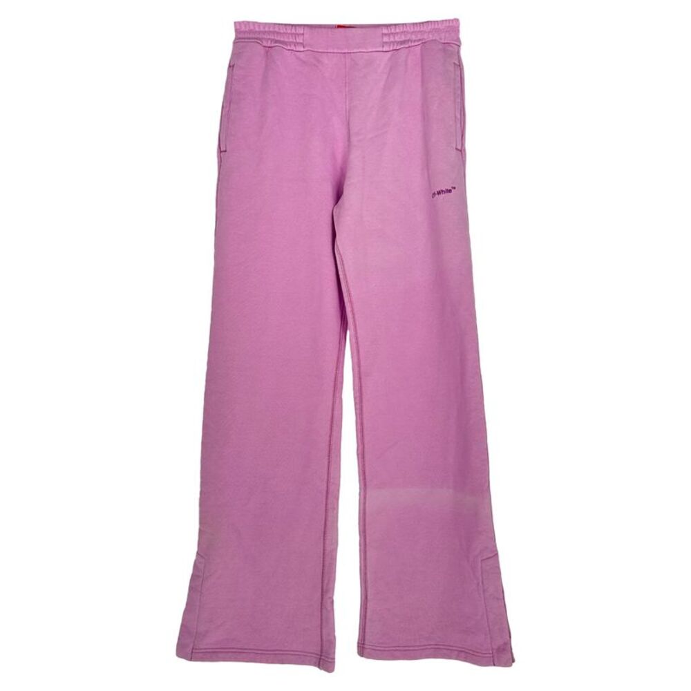 Off-White Diag-Striped Straight-Leg Sweatpants in Purple Cotton